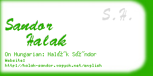 sandor halak business card